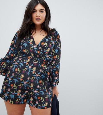 Fashion Union Plus Boho Print Romper - Multi