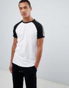 Threadbare Side Stripe T-shirt - White