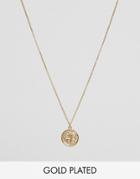 Ottoman Hands J Initial Pendant Necklace - Gold