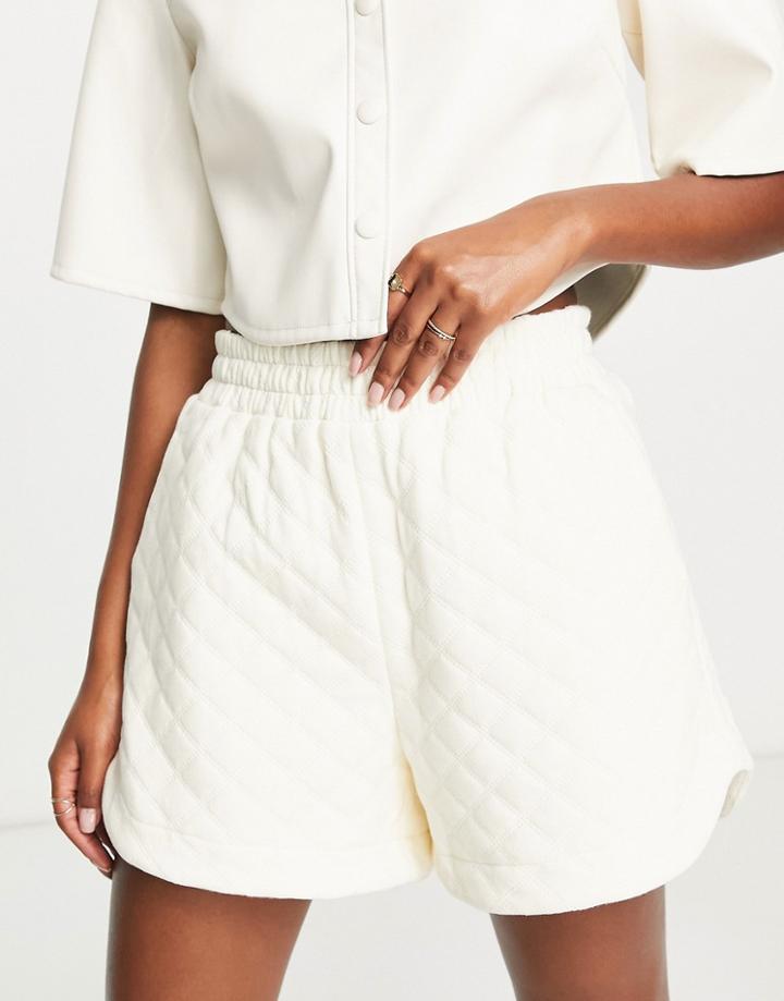 Urban Revivo Textured Shorts In Beige-neutral