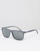 Emporio Armani Square Sunglasses With Side Detail - Gray