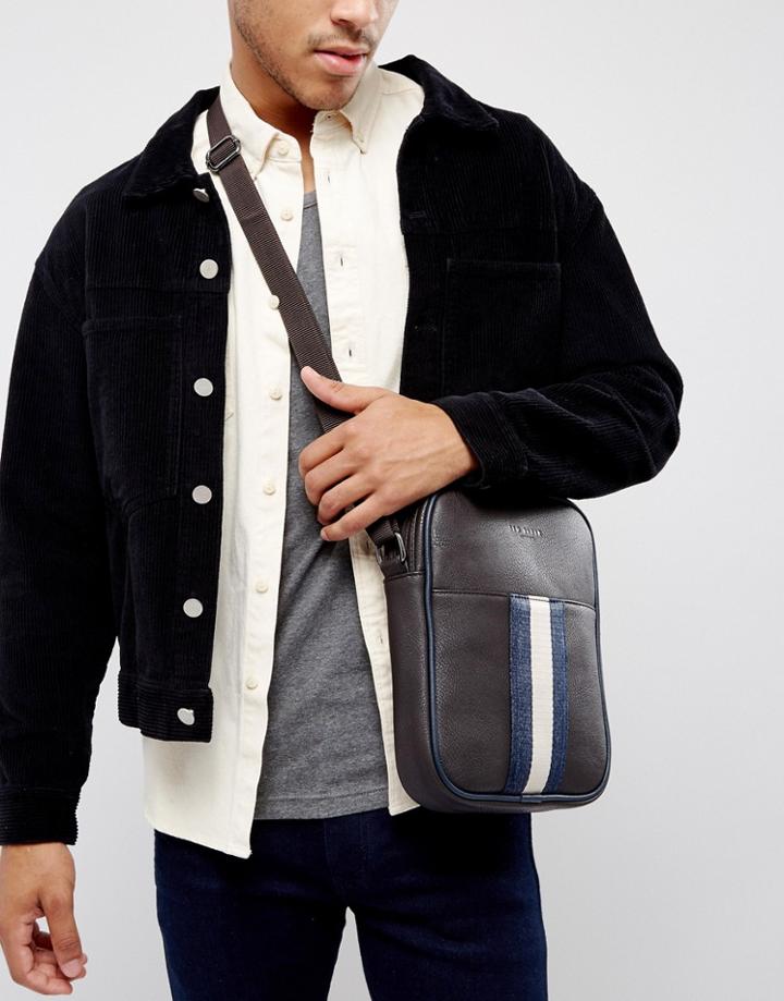 Ted Baker Kondoor Flight Bag With Webbing - Brown