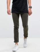Loyalty And Faith Skinny Fit Jeans With Light Abbrasions In Khaki - Green