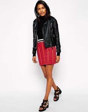 Asos Mini Skirt With Embellished Check - Red