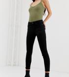 Stradivarius High Waist Skinny Jeans In Black - Black
