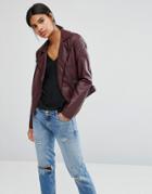 Oasis Leather Look Biker - Purple