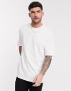 Selected Homme Oversized T-shirt In Heavy Organic Cotton Stone-neutral