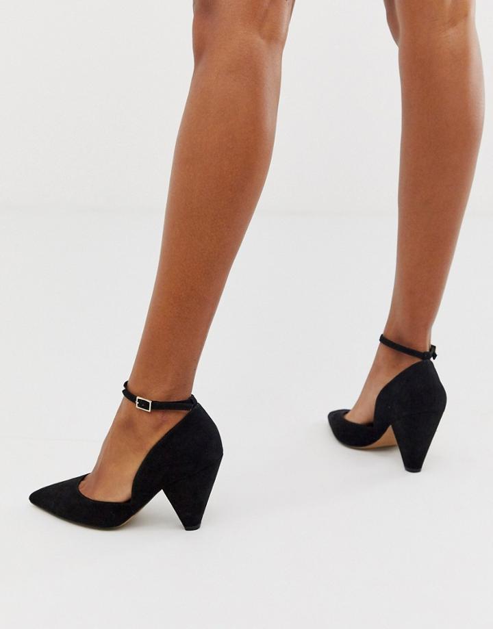 Asos Design Speak Out Pointed Mid-heels In Black - Black