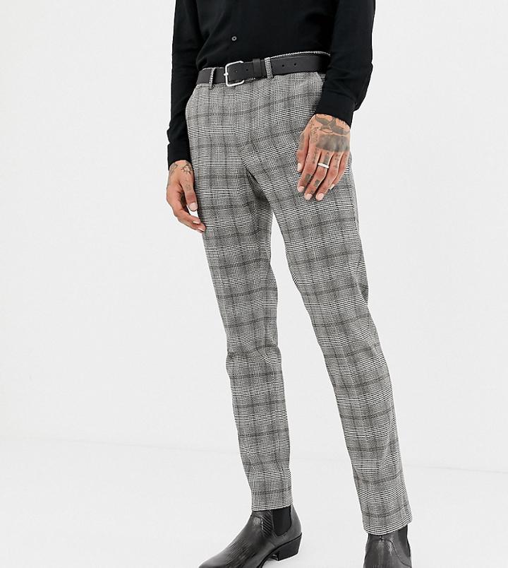 Heart & Dagger Super Skinny Suit Pants In Gray Check - Gray
