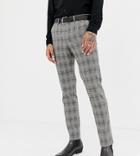Heart & Dagger Super Skinny Suit Pants In Gray Check - Gray