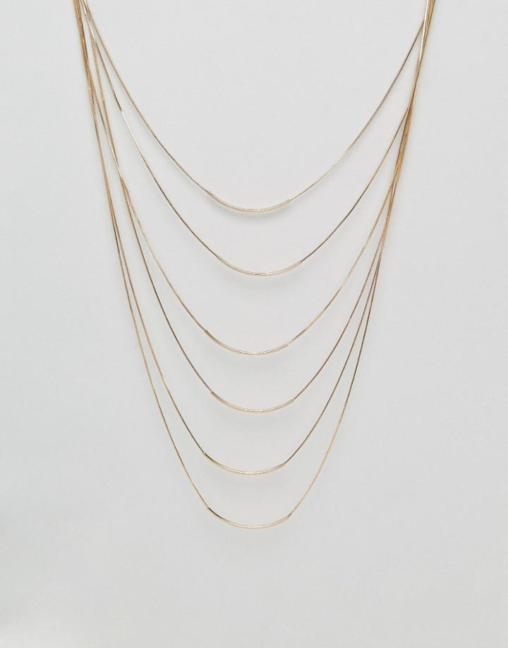 Designb Drape Effect Multi Layered Necklace - Gold