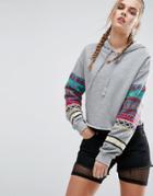 Asos Hoodie With Blanket Embroidery - Multi