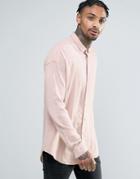 Asos Oversized Viscose Shirt In Pink - Pink