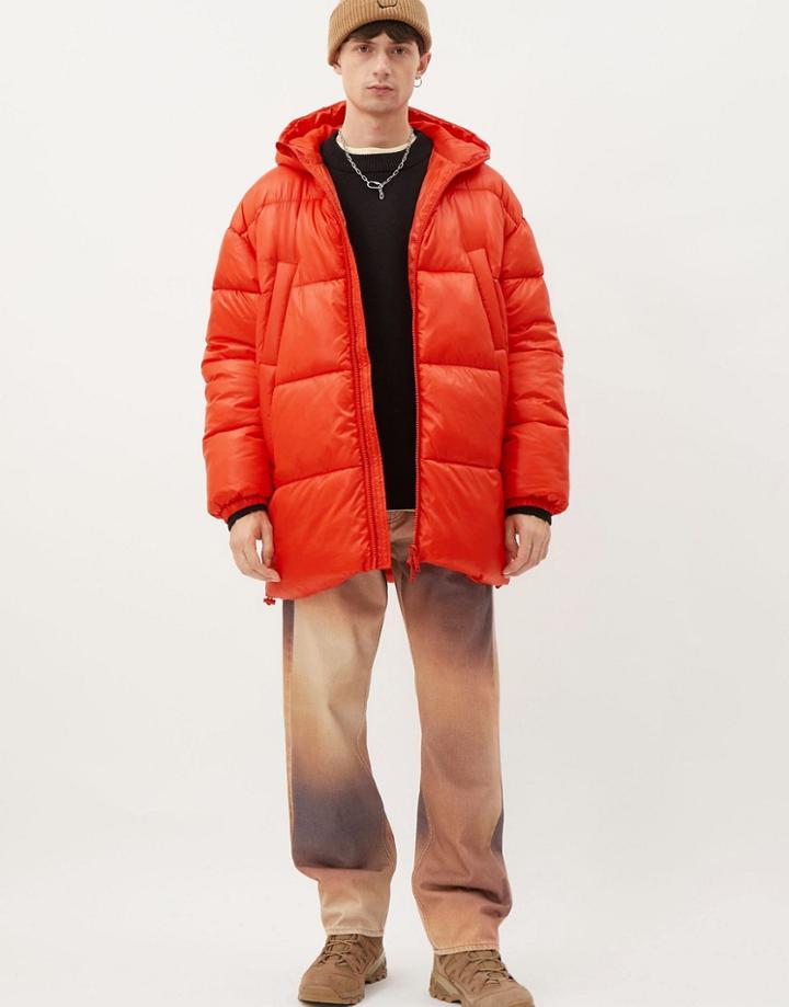 Weekday Ruben Oversized Puffer Jacket In Red