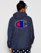Champion Overhead Runner Jacket With Back Logo - Navy
