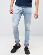 Pepe Archive Eddy Skinny Fit Jean Bleach Destroyed Wash - Blue