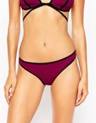 Asos Mix And Match Contrast Brazilian Bikini Bottom - Red