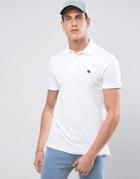 Abercrombie & Fitch Polo Muscle Slim Fit Stretch Pique In White - White