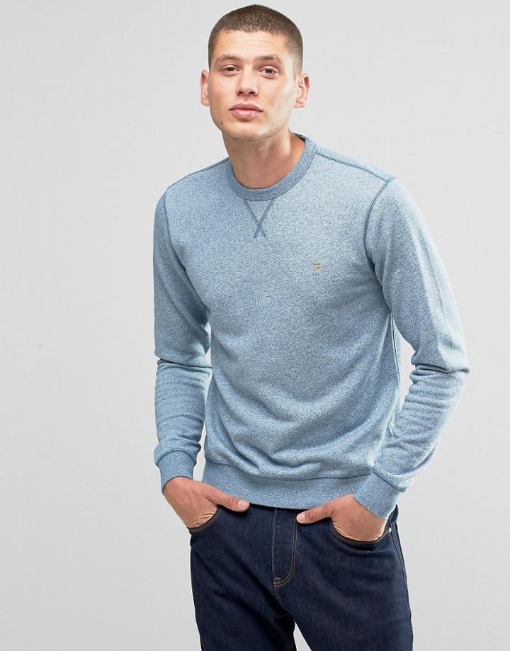 Farah Sweatshirt With F Logo In Regular Fit Blue Marl - Blue