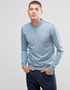 Farah Sweatshirt With F Logo In Regular Fit Blue Marl - Blue