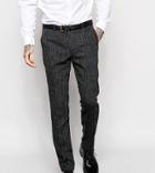 Heart & Dagger Herringbone Suit Pants In Super Skinny Fit - Gray