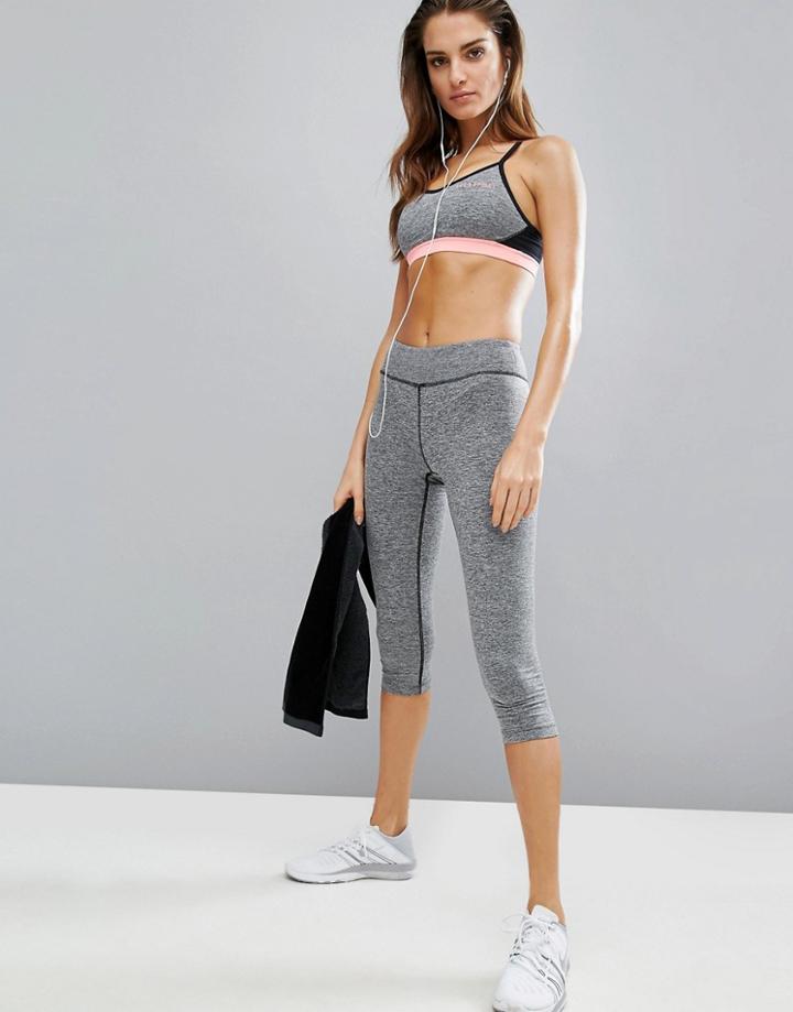 Elle Sport Training Capri Gym Leggings - Gray