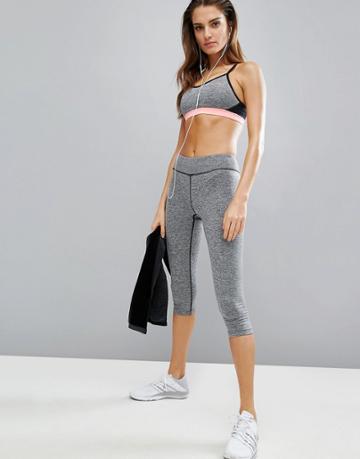 Elle Sport Training Capri Gym Leggings - Gray