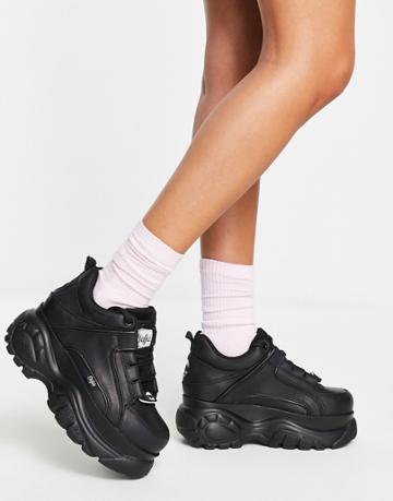 Buffalo London Classic Leather Low Top In Black