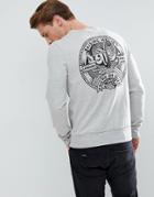 Friend Or Faux Brofish Back Print Sweater - Gray