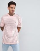 Original Penguin Jacquard Stripe T-shirt In Pink - Pink