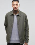 Asos Coach Jacket In Khaki - Green