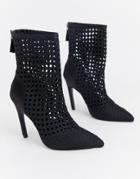 Asos Design Edel Woven Satin Boots-black