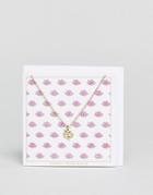 Johnny Loves Rosie Lotus Giftcard Necklace - Gold