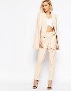 Lavish Alice Peg Pant With Tie Belt - Black
