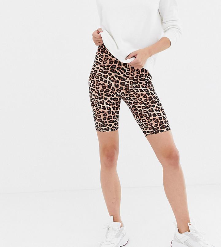 Asos Design Tall Legging Short In Leopard Print - Multi
