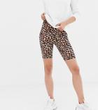 Asos Design Tall Legging Short In Leopard Print - Multi