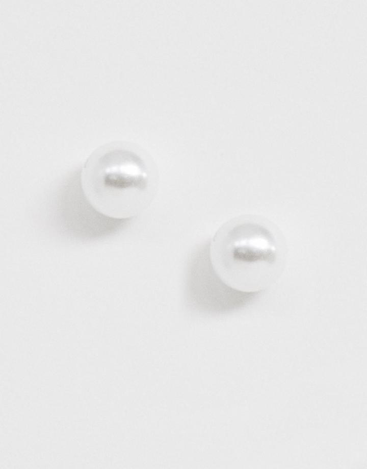 Pieces Faux Pearl Stud Earring - Gold