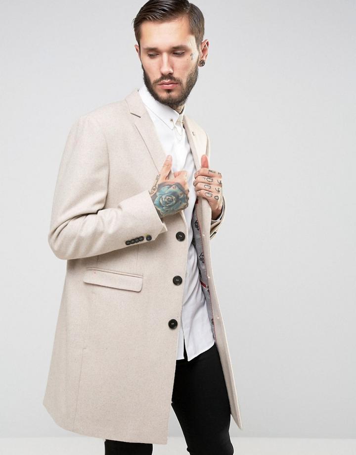 Noose & Monkey Overcoat - Beige