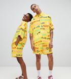 Asos Design X Glaad & Shorts Two-piece In Scribble Print - Yellow