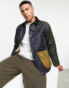Barbour Beacon Bedale Wax Patch Jacket In Navy
