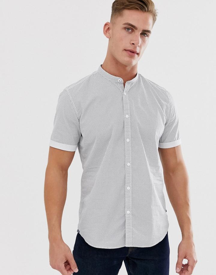 Esprit Slim Fit Grandad Shirt With Dot Print