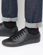 Fred Perry Kingston Leather Plimsolls - Black