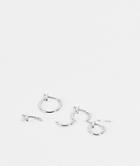 Weekday 3 Pack Mid Hoop Earrings In Silver