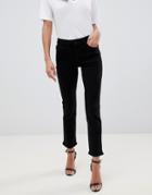 Dl1961 Mara Ankle Mid Rise Instasculpt Straight Leg Jean - Black