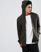 Burton Menswear Zip Up Hoodie In Khaki - Green