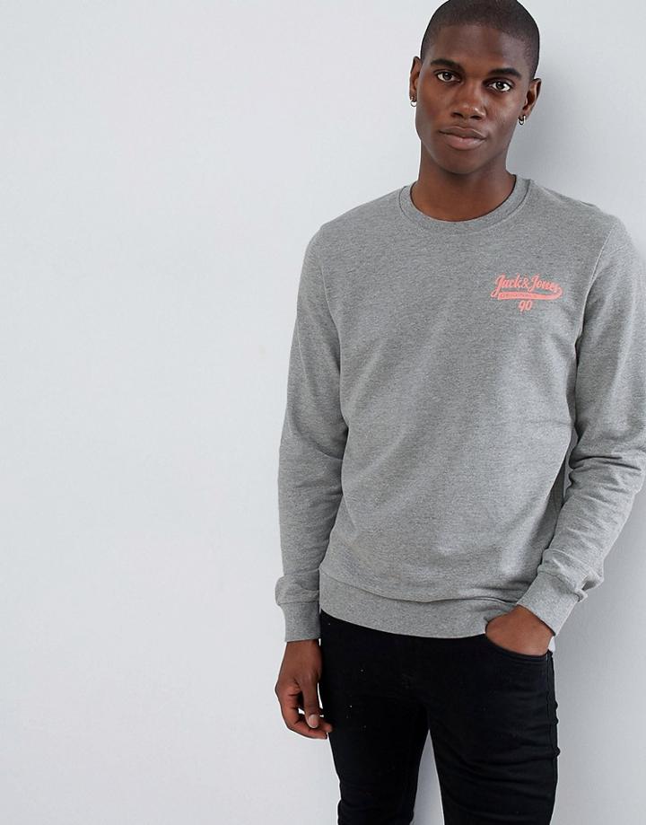 Jack & Jones Originals Sweatshirt With Chest Branding - Navy