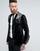Asos Skinny Blazer With Tassel Detail - Black
