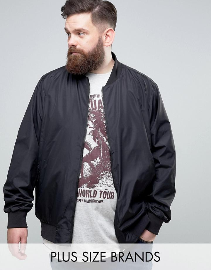 Duke Plus Bomber Jacket In Black - Black