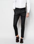 Heart & Dagger Houndstooth Suit Pants In Super Skinny Fit - Charcoal
