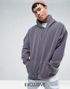 Reclaimed Vintage Inspired Oversized Hoodie In Gray Overdye - Gray